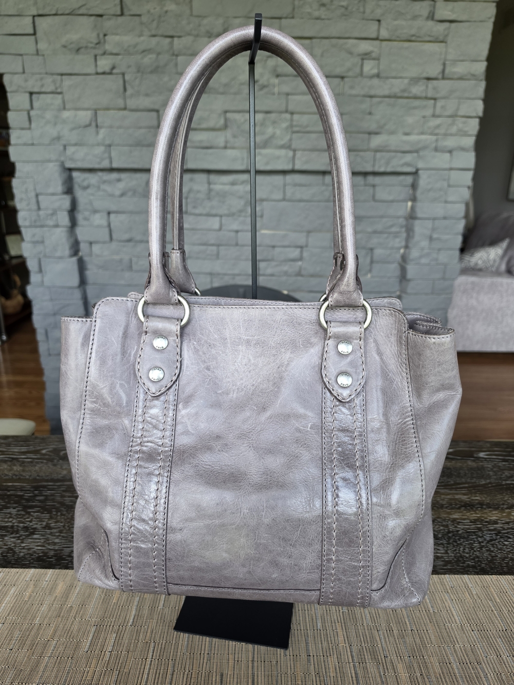 Frye Melissa Amethyst Leather Tote